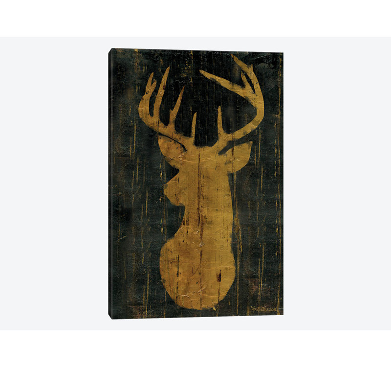 « rustique preproduction animaux head cerf », impression sur toile, H 40 po x l 26 po x P 1,5 po, Toile tendue, Pas de tapis