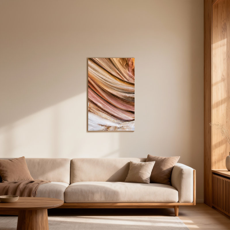 Abstract Layered Earth Tones Swirls Abstract Pattern, 18" H x 12" W
