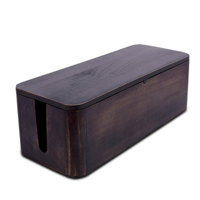 FarmHouse Handcrafted Mango Wood Cable Management Box with Magnetic Closure