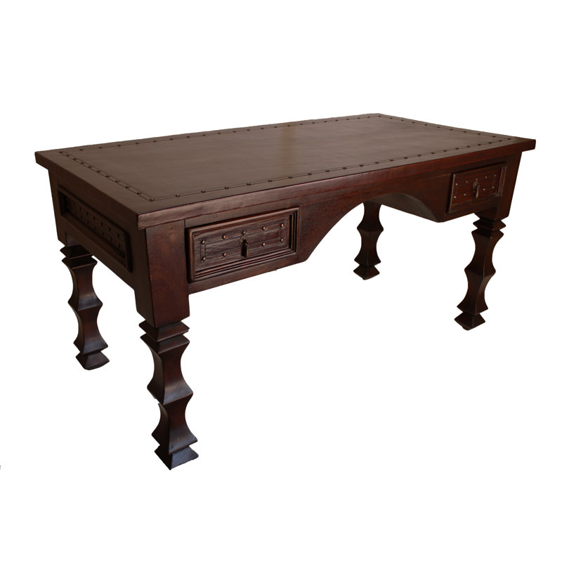 Bureau d'écriture en bois massif, Brun antique