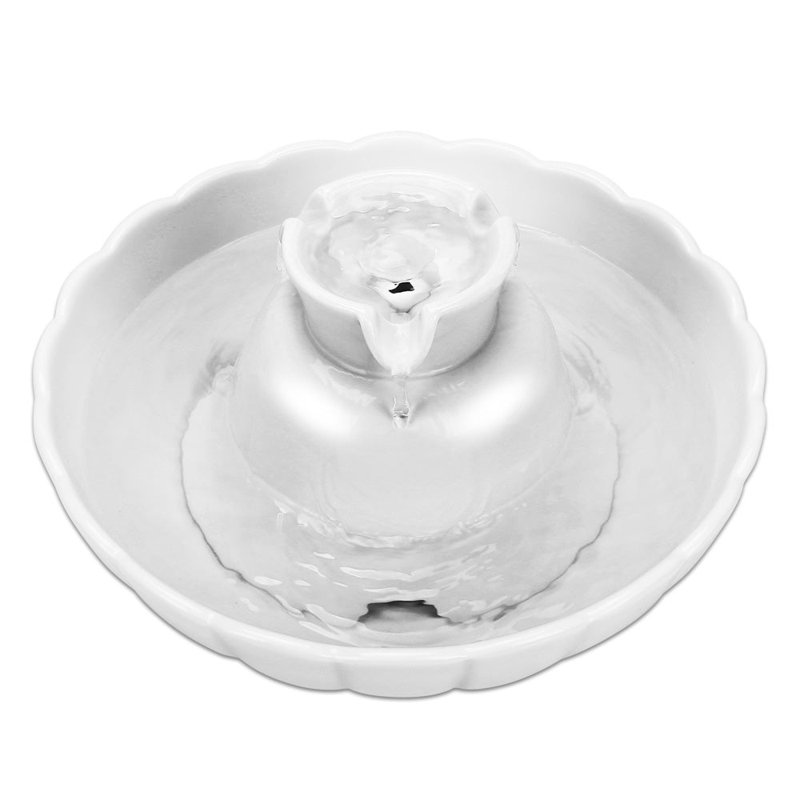 Fontaine à boire en céramique trettone pour animaux de compagnie, ultra silencieuse, avec filtres de remplacement et mousse