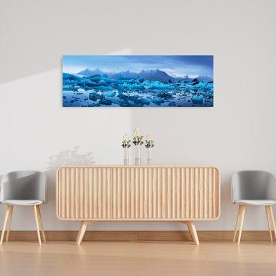 Frozen Blue Icebergs dramatique paisible paysage serein montagne, art mural