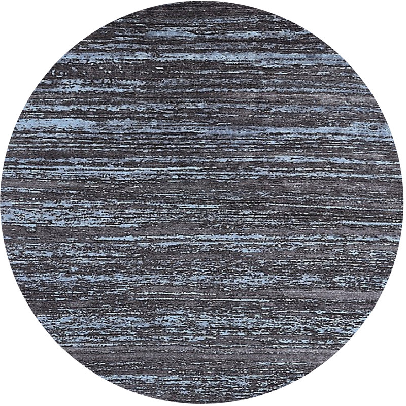 Tapis abstrait noir / bleu, Rond 8 pi