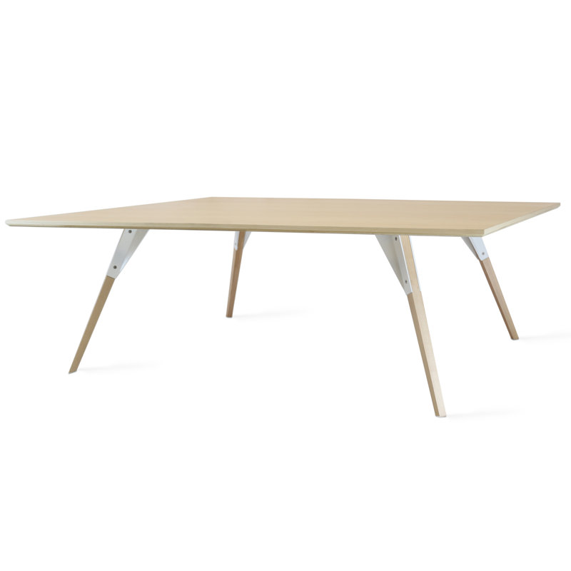 Table basse clarke, H 18 po x L 54 po x l 46 po, Érable, blanc