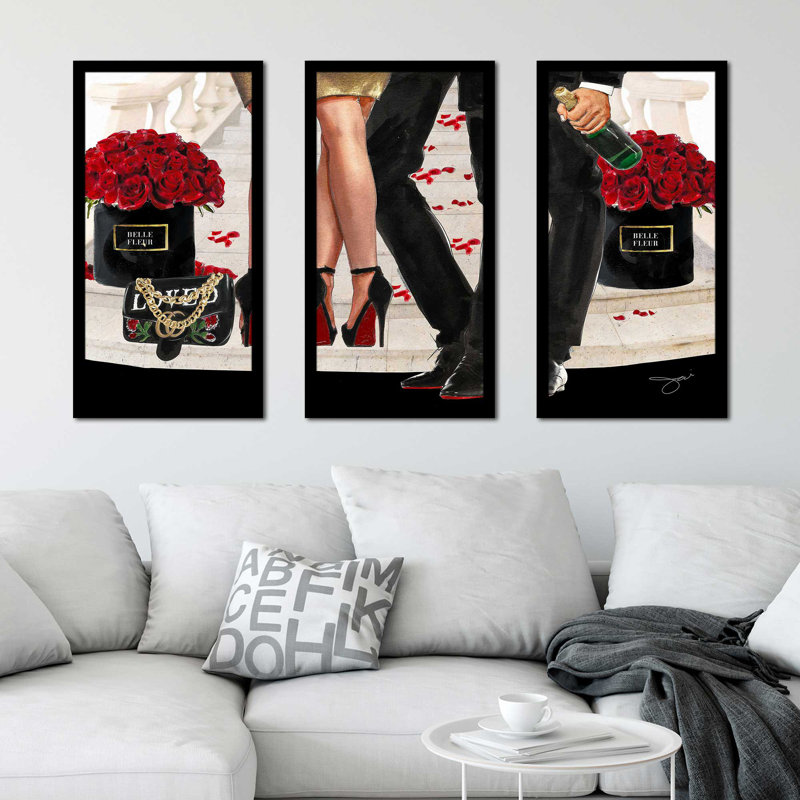 «Loved» par Jodi - 3 pièces encadrées, L 40,5 po x H 25,5 po x P 1 po