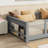 Twin size Floor Platform Bed with Built-in Book Rack-616654031