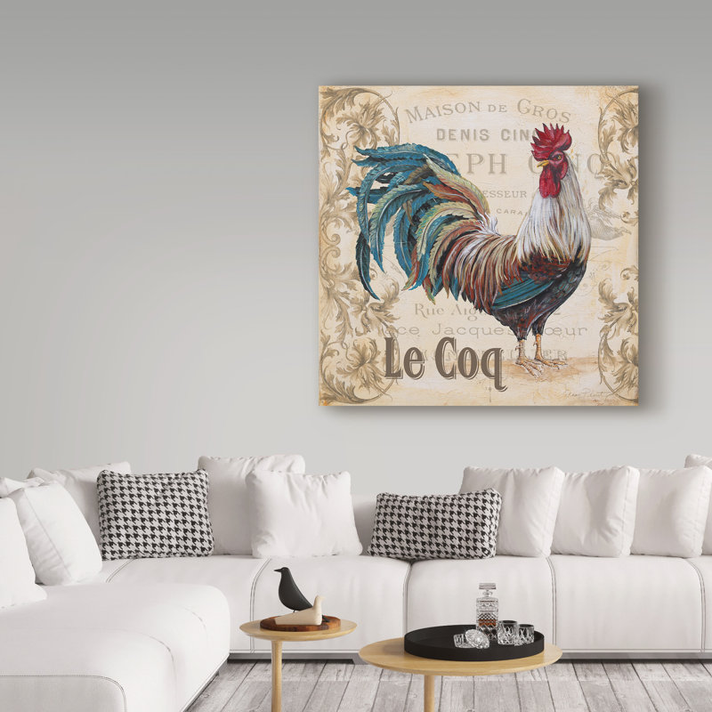 Deagen, «Le Coq 4», affiche vintage sur toile tendue, H 18 po x l 18 po x P 2 po