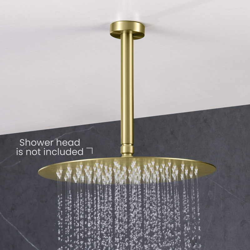 Circular 8" Ceiling Mounted Shower Arm, Brushed Gold