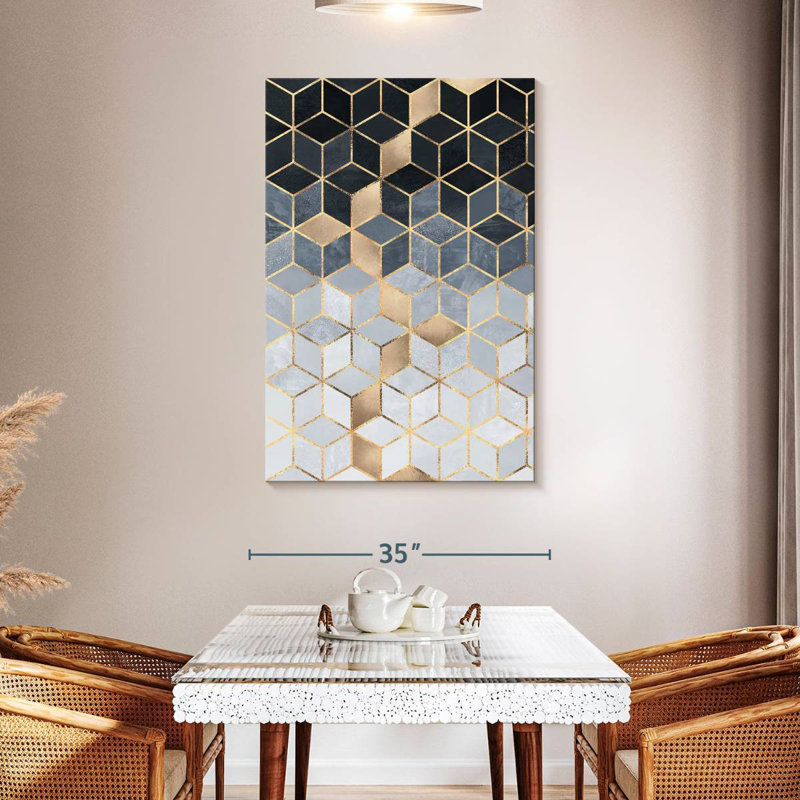 Avery cubes de dégradé bleu doux rectangulaires, H 48 po x l 32 po