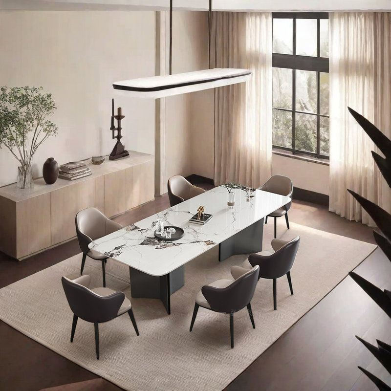 Combinaison de chaise de table haut de gamme légère et luxueuse, H 29,5 po x L 70,8 po x l 35,4 po