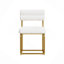 Ensemble de deux chaises de salle à manger blanches en tissu Teddy, chaises de salle à manger rembourrées et épaisses circulaires pour la cuisine et la maison
