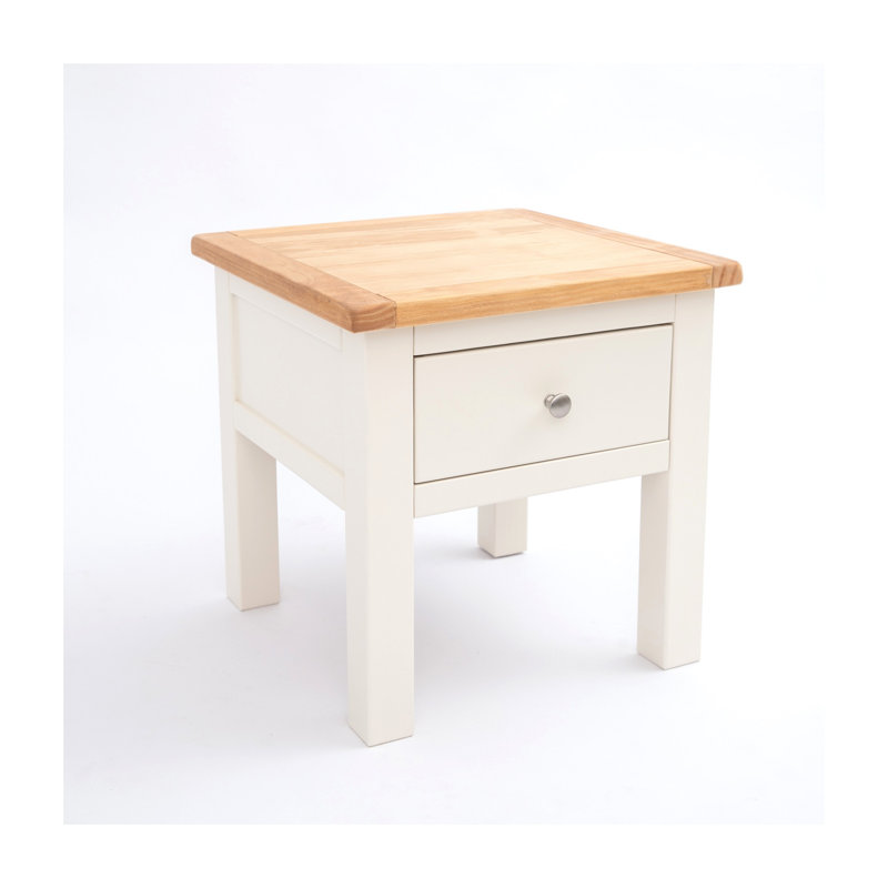End Table, Natural/White/Silver