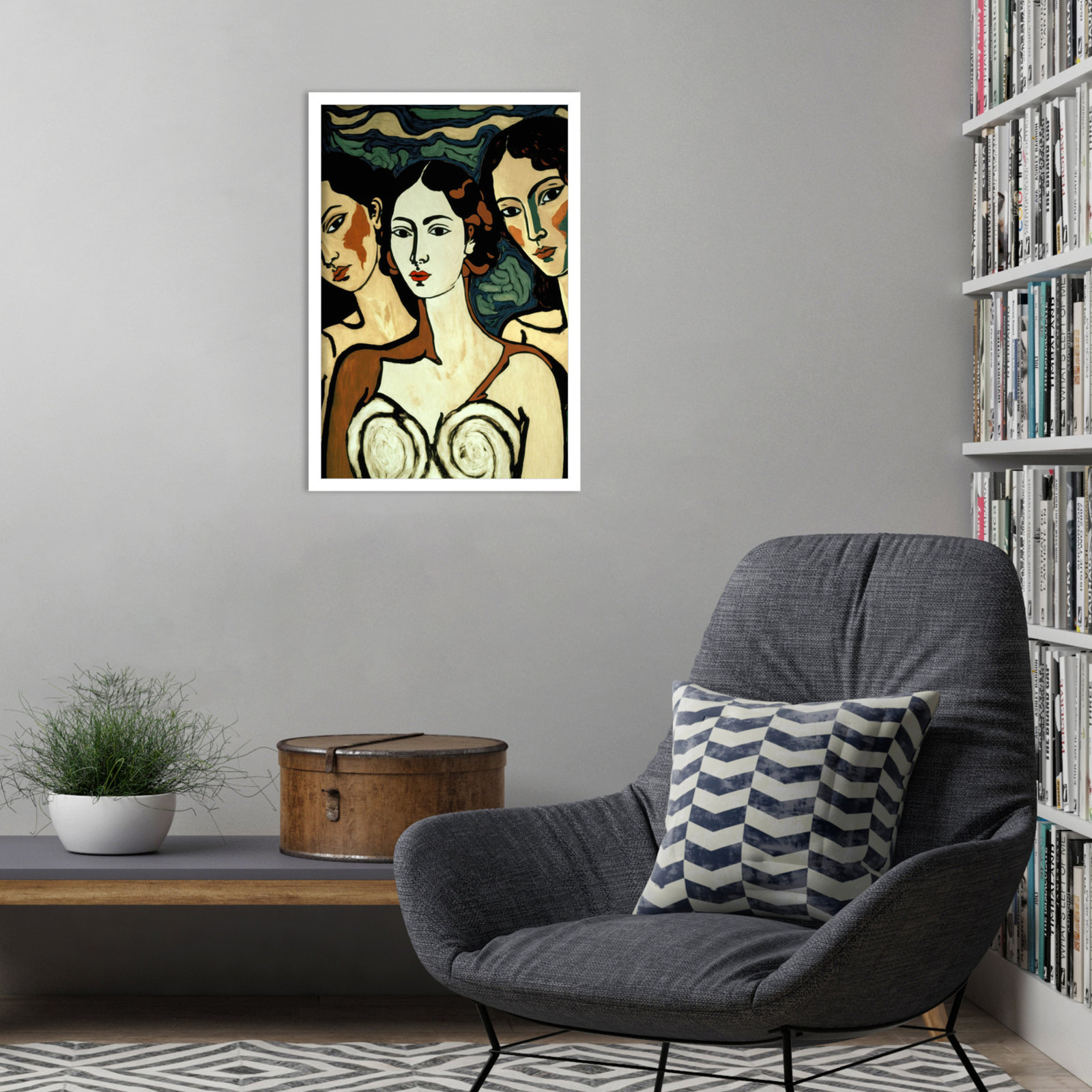 The Soul Sisters by Treechild  Wood Framed Wall Art Print, 25" H x 17" W, White
