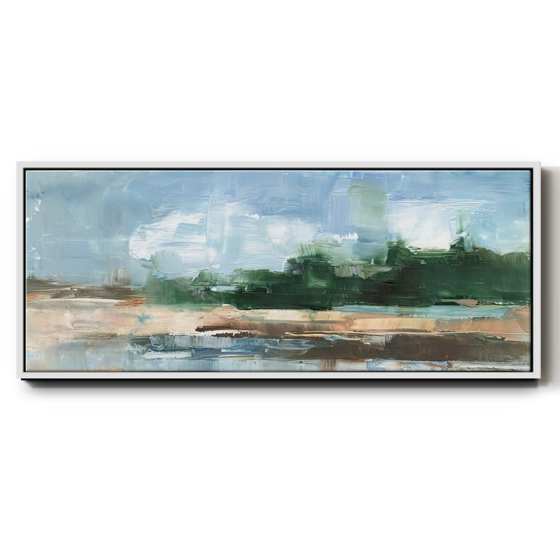 Toile encadrée de qualité supérieure Tropical Shore I - prête à être accrochée, H 20 po x l 50 po x P 1,5 po