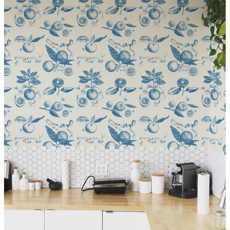 Rouleau de papier peint L 33 pi x l 20,5 po Yuki Osada, Bleu