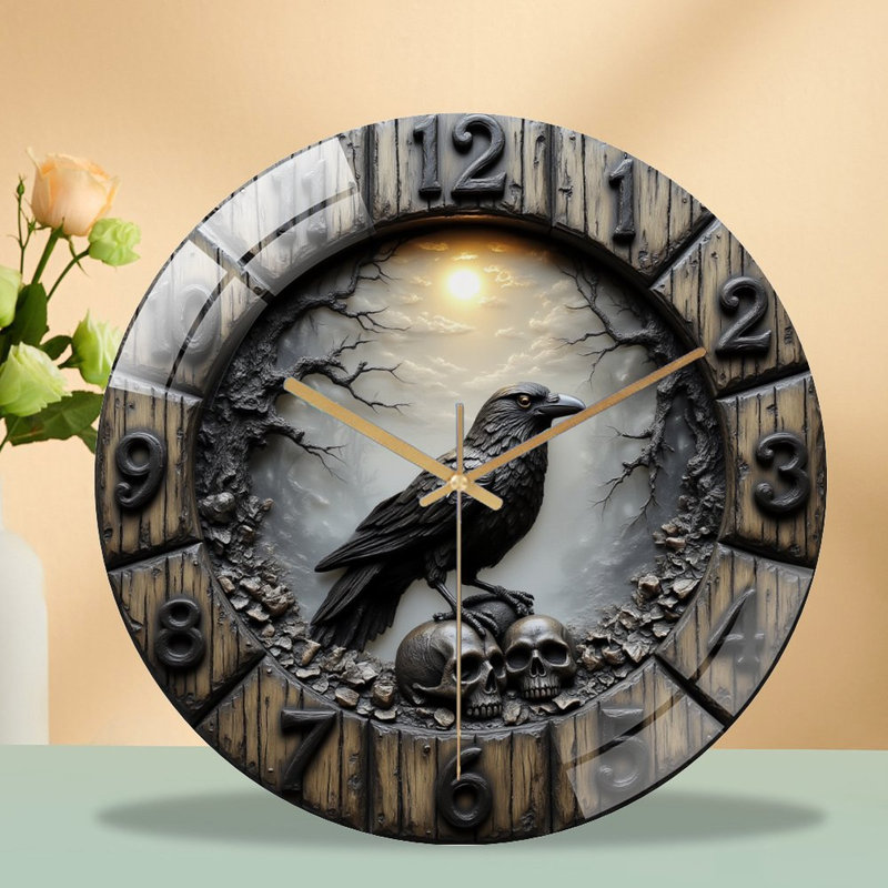 Horloge murale Corbeau