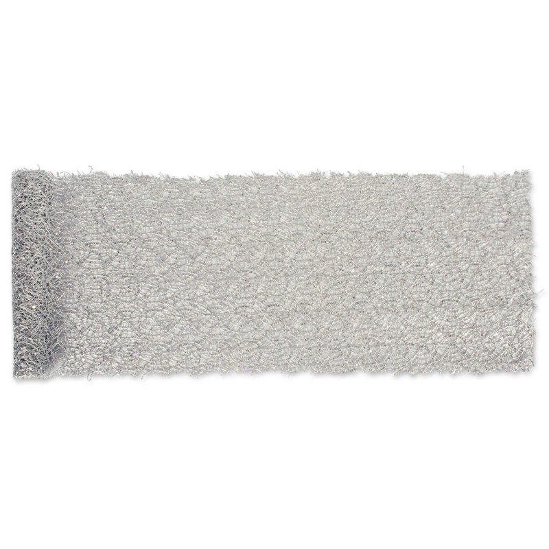 Julia Sequin Mesh Table Runner, Silver