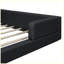 Lit plateforme tapissier moderne avec 2 lampes de lecture-955029167