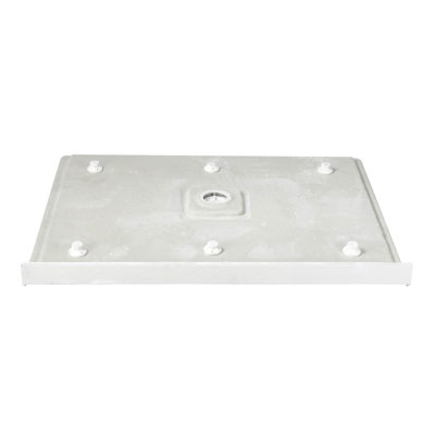 Base de douche rectangulaire 48 po x 36 po blanche avec seuil simple et drain central, plateau de douche en alcôve en acrylique antidérapant, finition résistante aux égratignures, facile à nettoyer