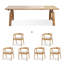 Ensemble de table de salle à manger pour 6 personnes Burlywood-123266510-123266512