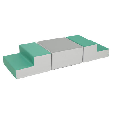 ECR4Kids SoftZone Junior Step n' Coast, Beginner Playset, Emerald/Grey, 3-Piece