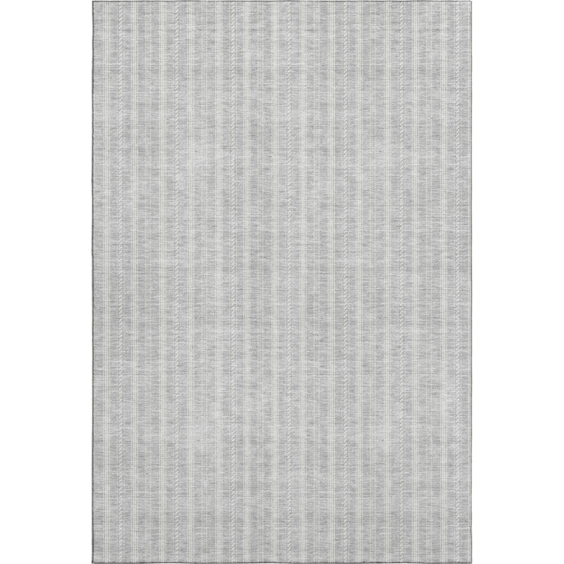 Premium Machine Washable Prisco Silver Rug, Rectangle 10' x 14'