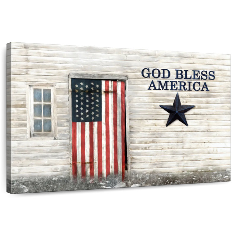 Borges God Bless American Flag, 26" H x 39" W