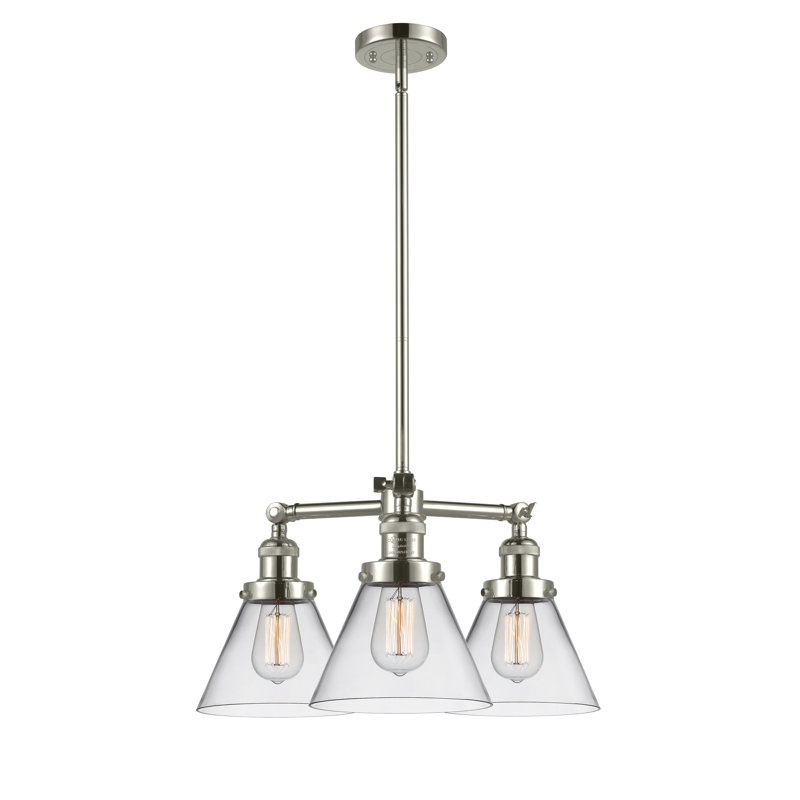 Lustre-light Malmesbury, Chrome poli, H 13 po x l 22 po x P 22 po, Transparent