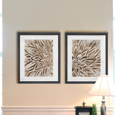 " Barnwood Bloom I " 2 - Pieces Painting Print