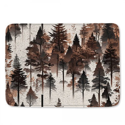 Foggy Forest Silhouette Bath Mat
