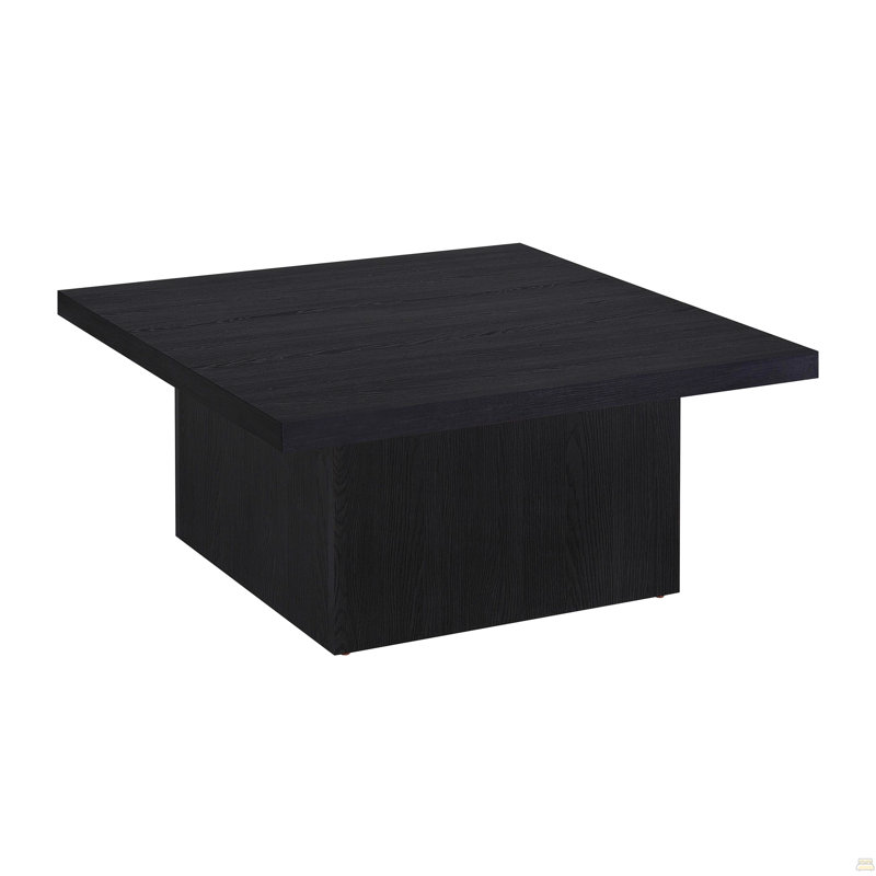 Table basse carrée en bois d'ingénierie, Noir