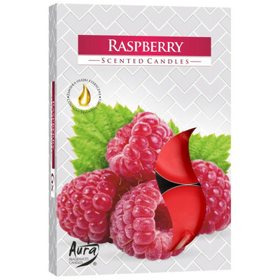 Raspberry Scented Tealight Candle with Glass Holder