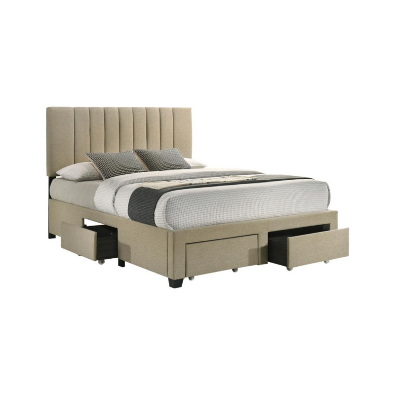 Lit avec rangement tapissier Leonard, Grand