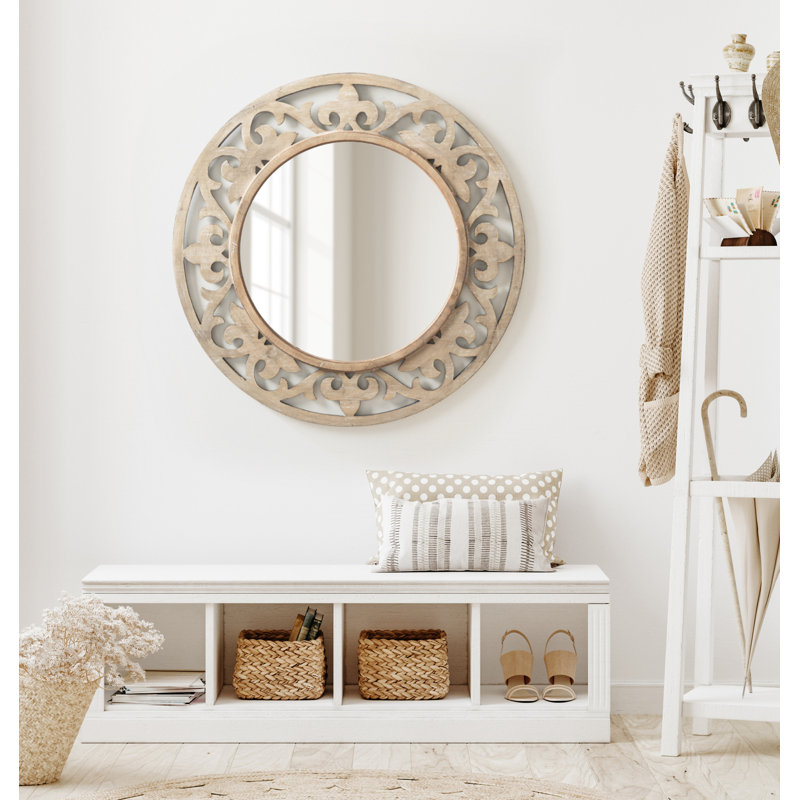 Miroir d'appoint Dehn Shovali, Bois naturel
