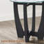 Table basse ronde en verre 23,5 po avec base en bois noir pour le salon et le bureau-38956007