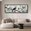 «Animals Tranquil Blue Birds On Tree Branches On Canvas», reproduction de 2 pièces-105340885-105340886-111664599