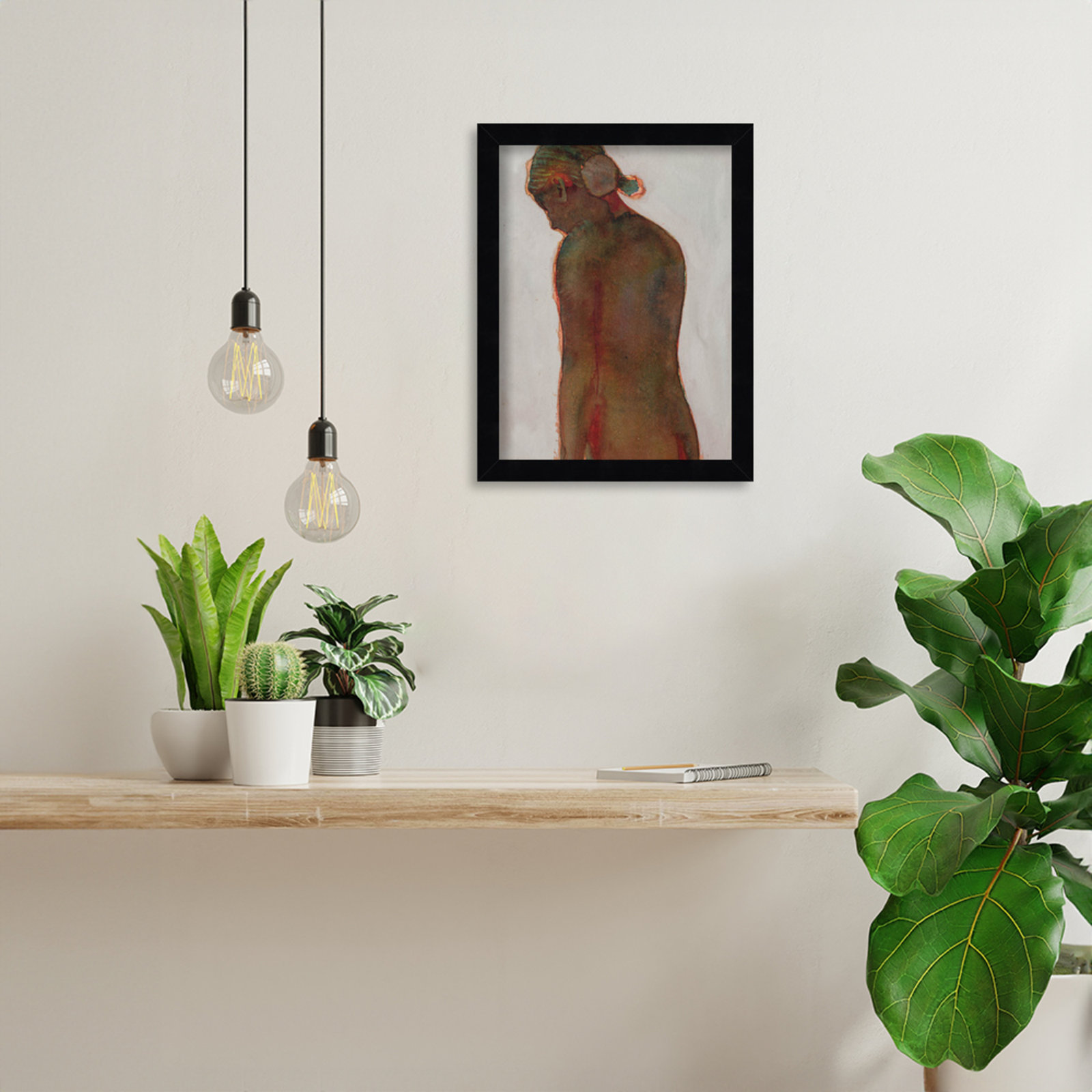 Figure Print by Dean Graham, Black Framed, 13'' H X 10'' W