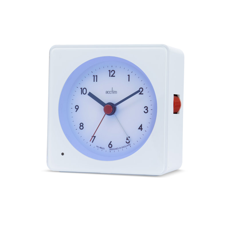 Acctim Barber Analogue Alarm Clock Smartlite® Crescendo Easy Set Alarm, White