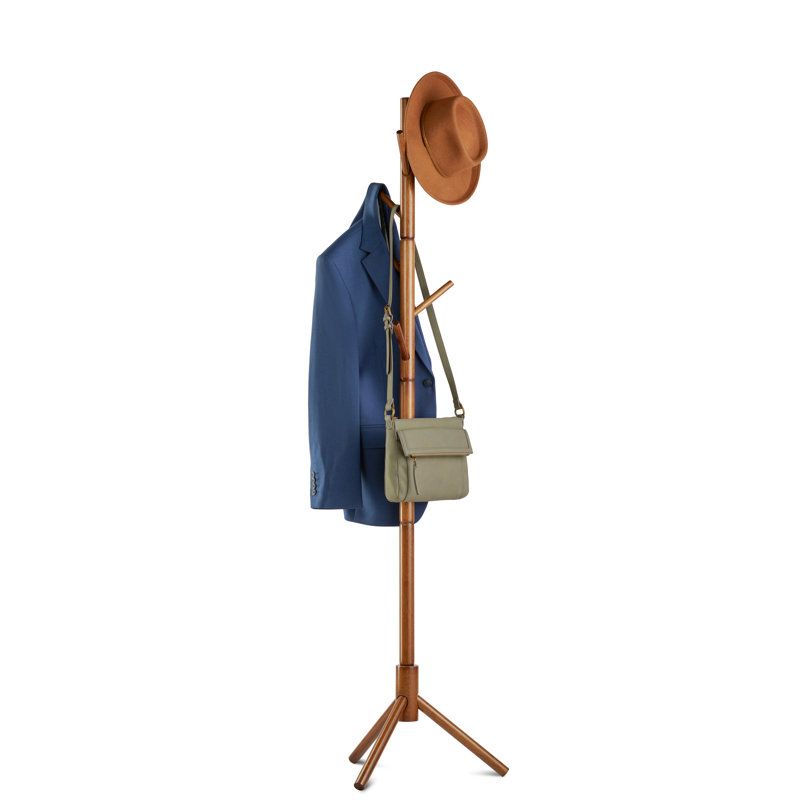 Solid Wood Freestanding 6 - Hook Coat Rack