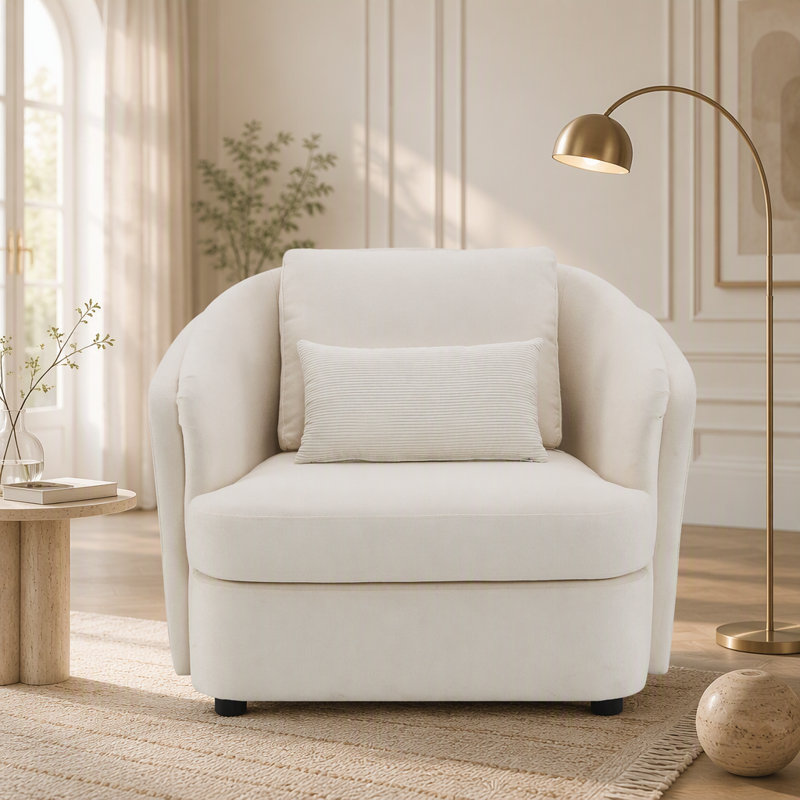 Fauteuil demi-tonneau avec coussin