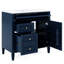 Meuble-lavabo avec armoire à pharmacie 36 po Allysun, armoire à miroir bleu royal, armoire de rangement moderne avec 2 portes à fermeture douce et 4 tiroirs