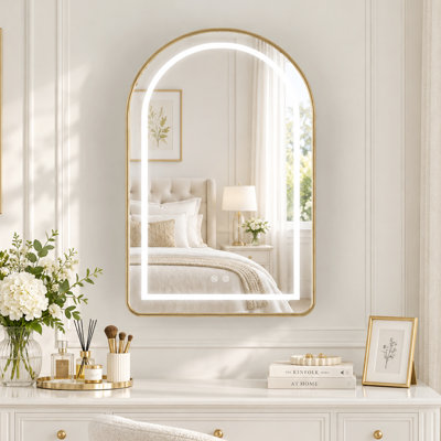 Chazael l 19,7 po l 31,5 po H encadré armoire de pharmacie miroir 3 fixe avec désembueur à DEL, noir