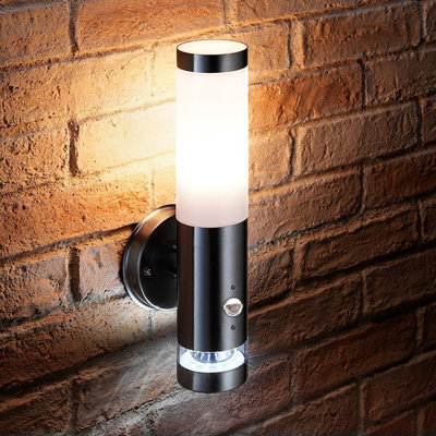 Fye Brushed Chrome 35.5cm H Outdoor Armed Sconce