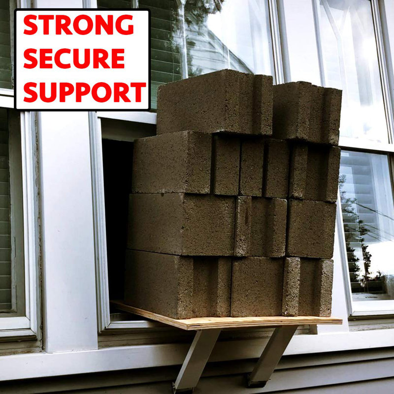 Heavy-Duty Drill-Less Steel Window AC Bracket