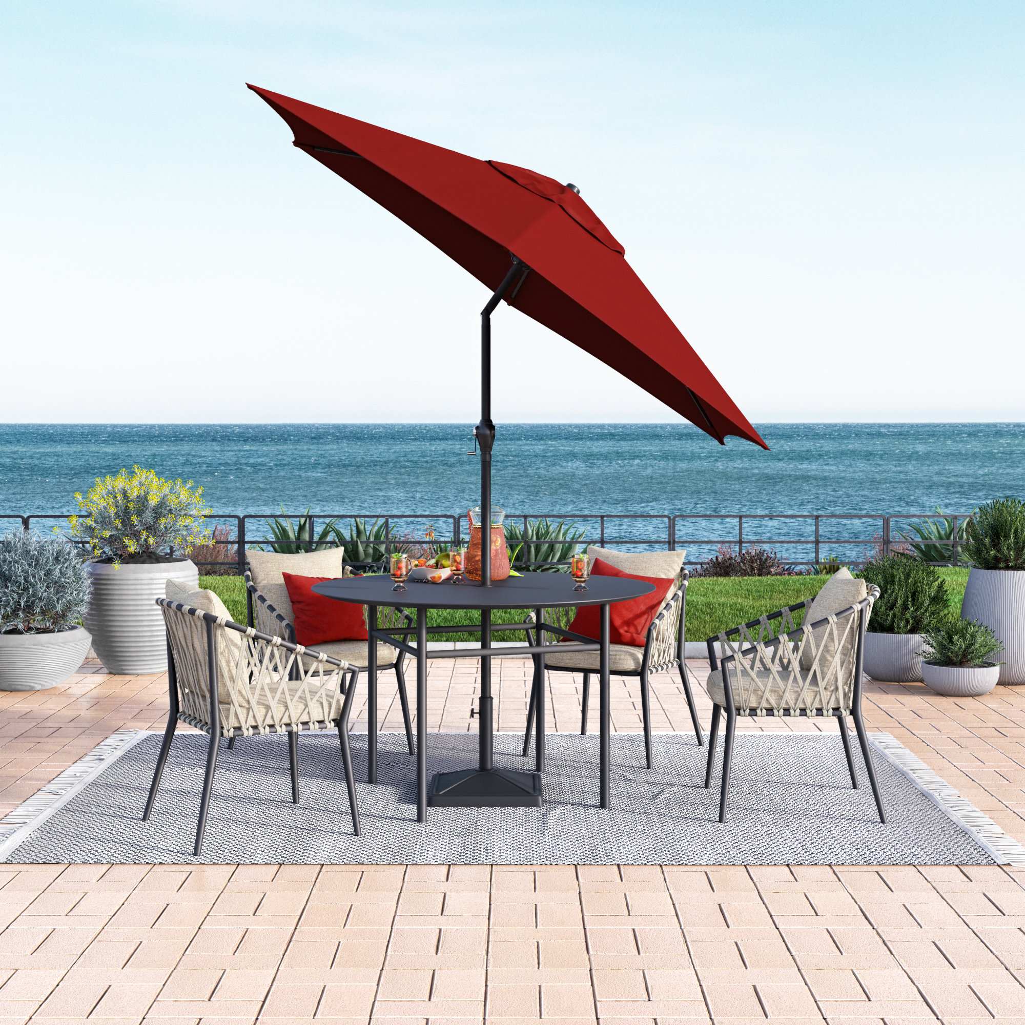 Toscana 108'' Outdoor Umbrella, Brick Red