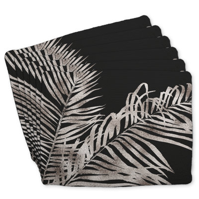Braided Polyester Dreketi Set of 6 - Tropical Gold Leaves