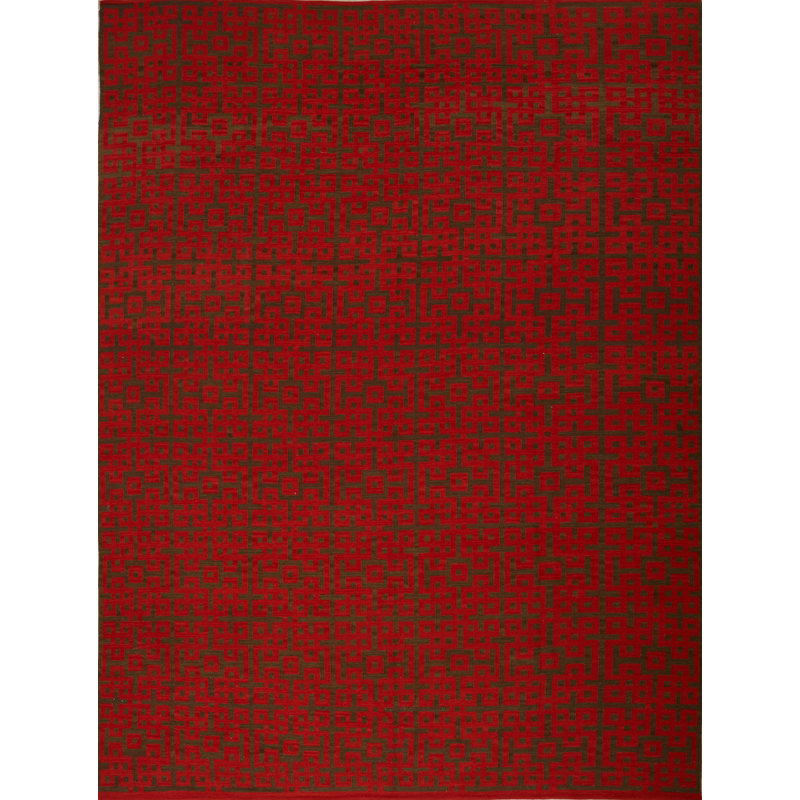 Geometric Area Rug in Red