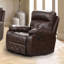 Fauteuil inclinable manuel de style transitionnel avec accoudoirs coussinés et finition moka