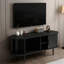 Console télé 47 pouces pour salon avec rangement et porte coulissante - noir