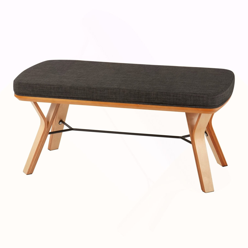 Banc en bois naturel et gris anthracite Folia, Charcoal